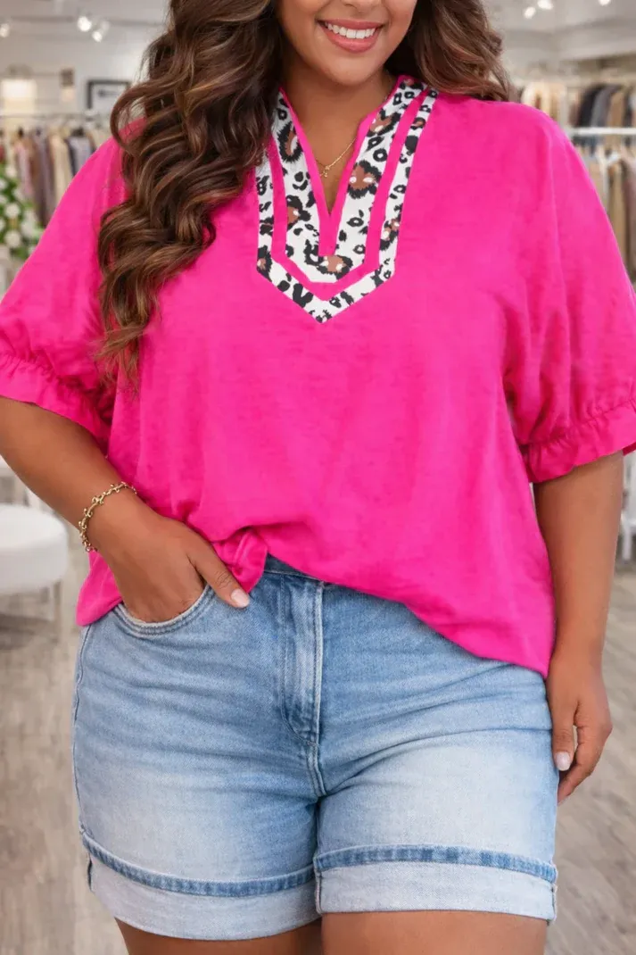 Rose Red Accent Blouse
