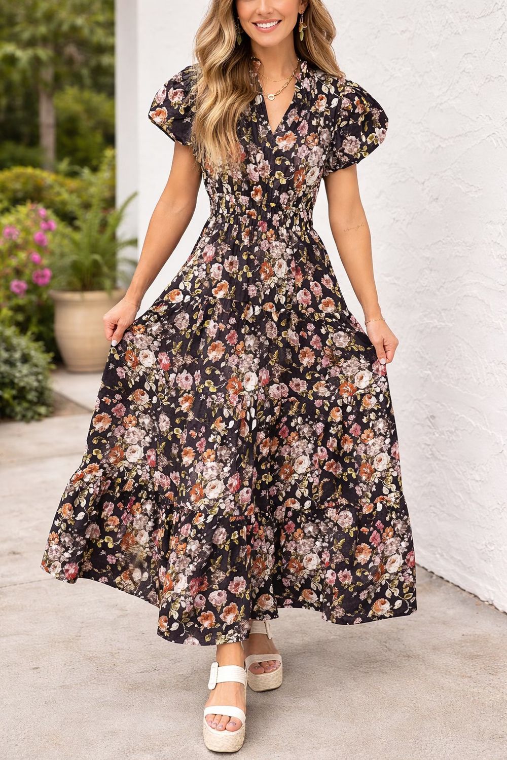 Black Floral Maxi Dress