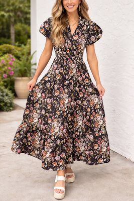 Black Floral Maxi Dress