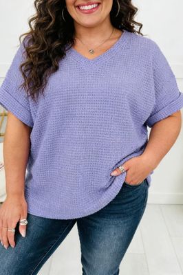 V Neck Waffle Top
