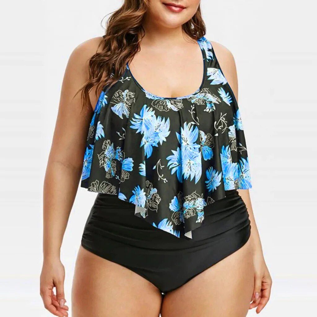 WOMEN&#39;S NEW LARGE SIZE SWIMSUIT SPLIT SWIMWEAR