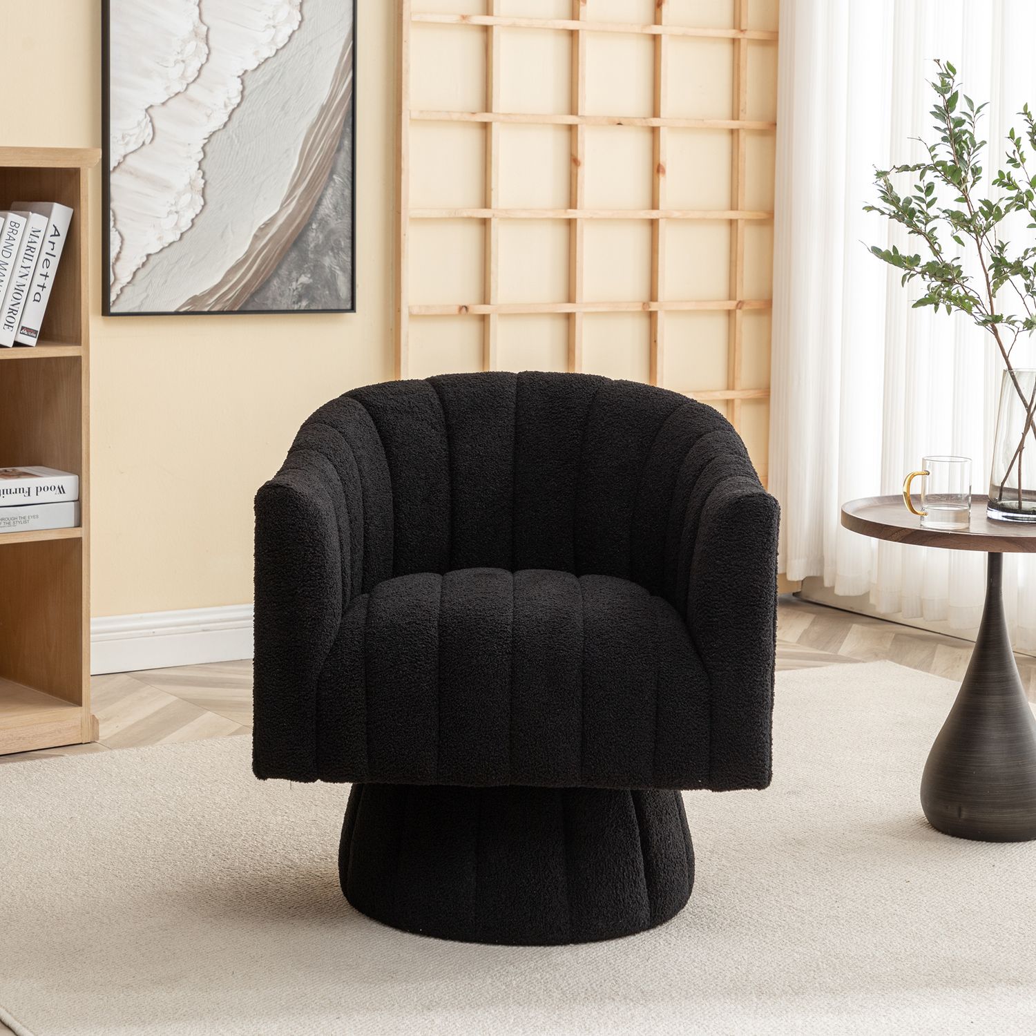 ROUND BARREL CHAIR IN FABRIC FOR LIVING ROOM