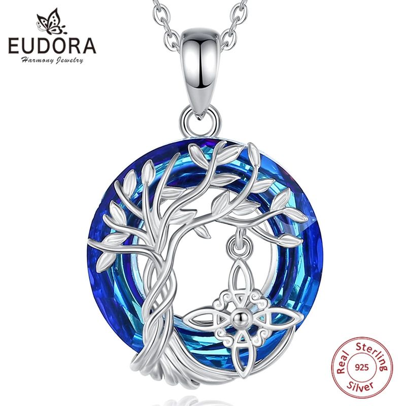 NECKLACE FOR MEN WOMEN AUSTRIAN CRYSTAL TREE OF LIFE NECKLACES