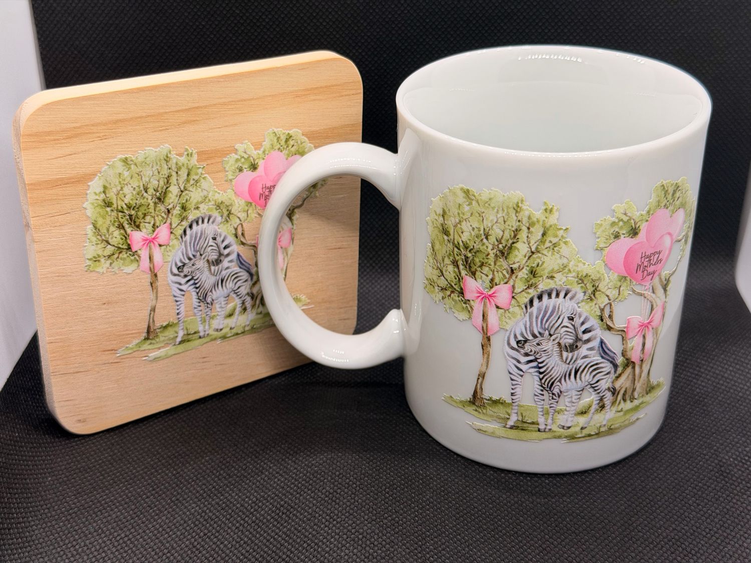 Zebra Mug and Coaster set