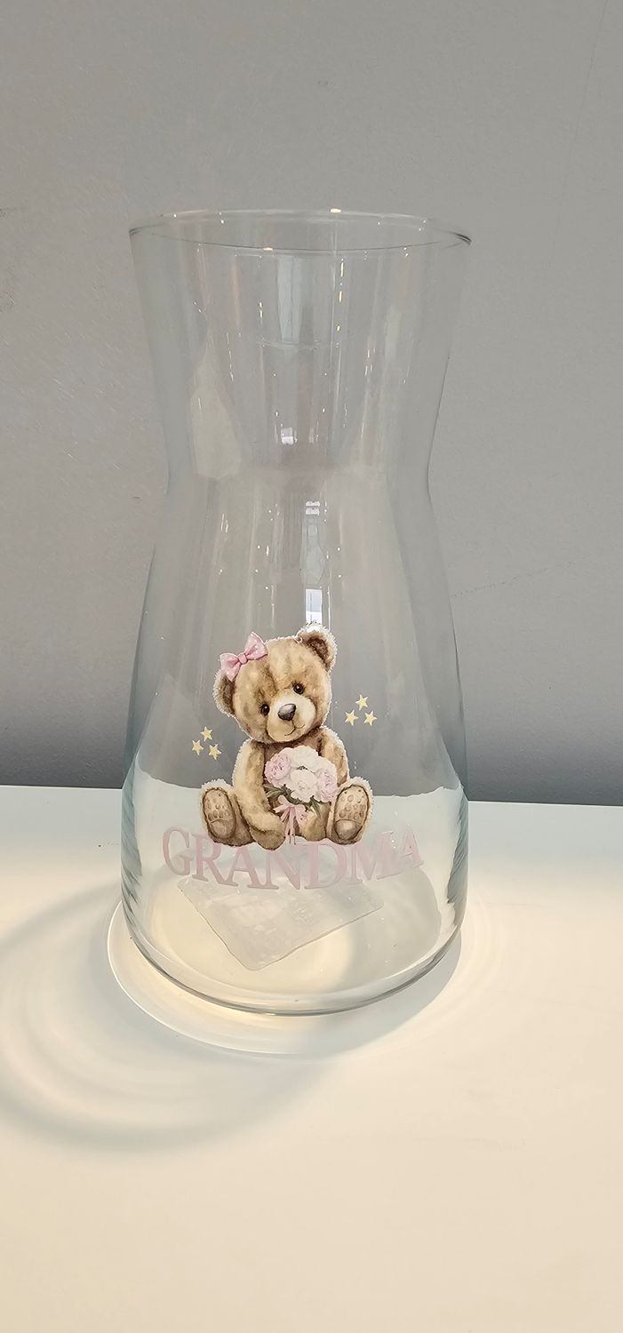 Personalised Teddy Bear Glass Vase