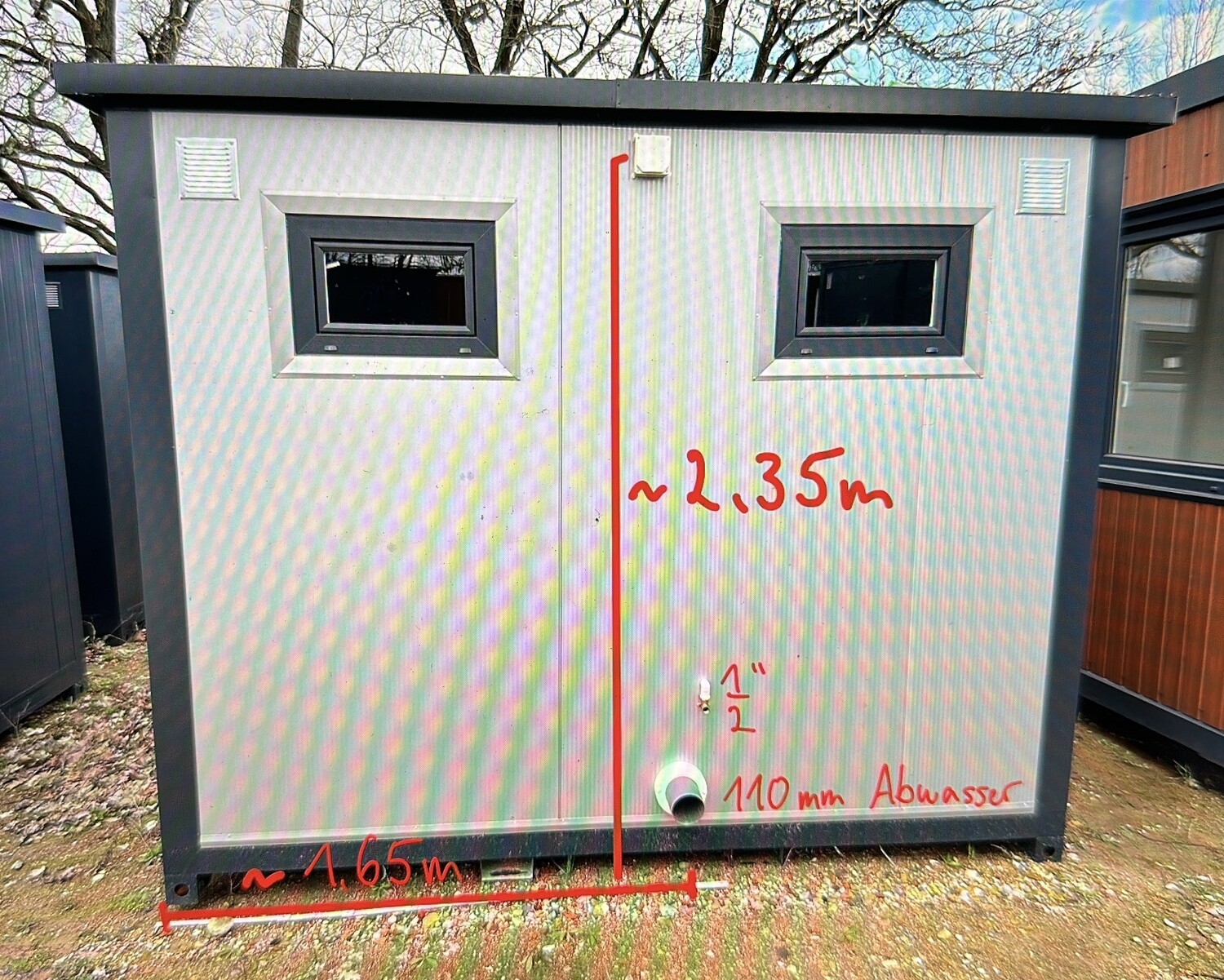3,00 x 2,00 m Doppel-WC Container – Die Container