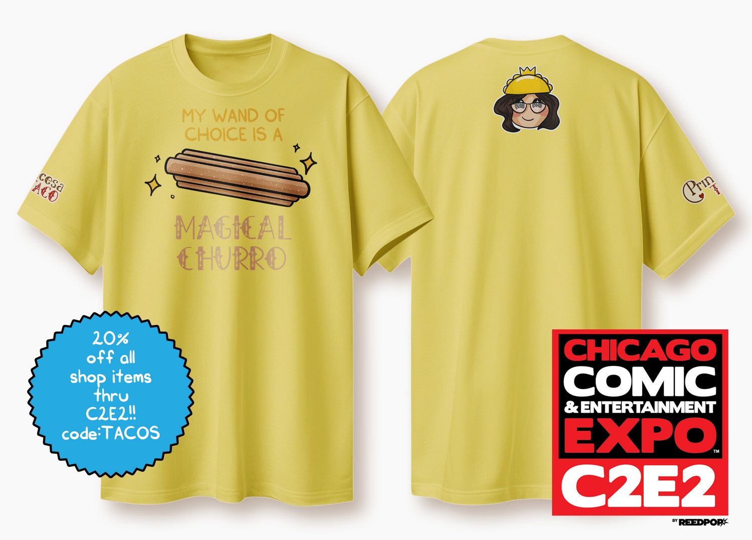 Princesa Taco Shirts (Glitter)