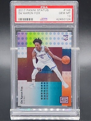 2017 Panini Status De&#39;Aaron Fox PSA 10