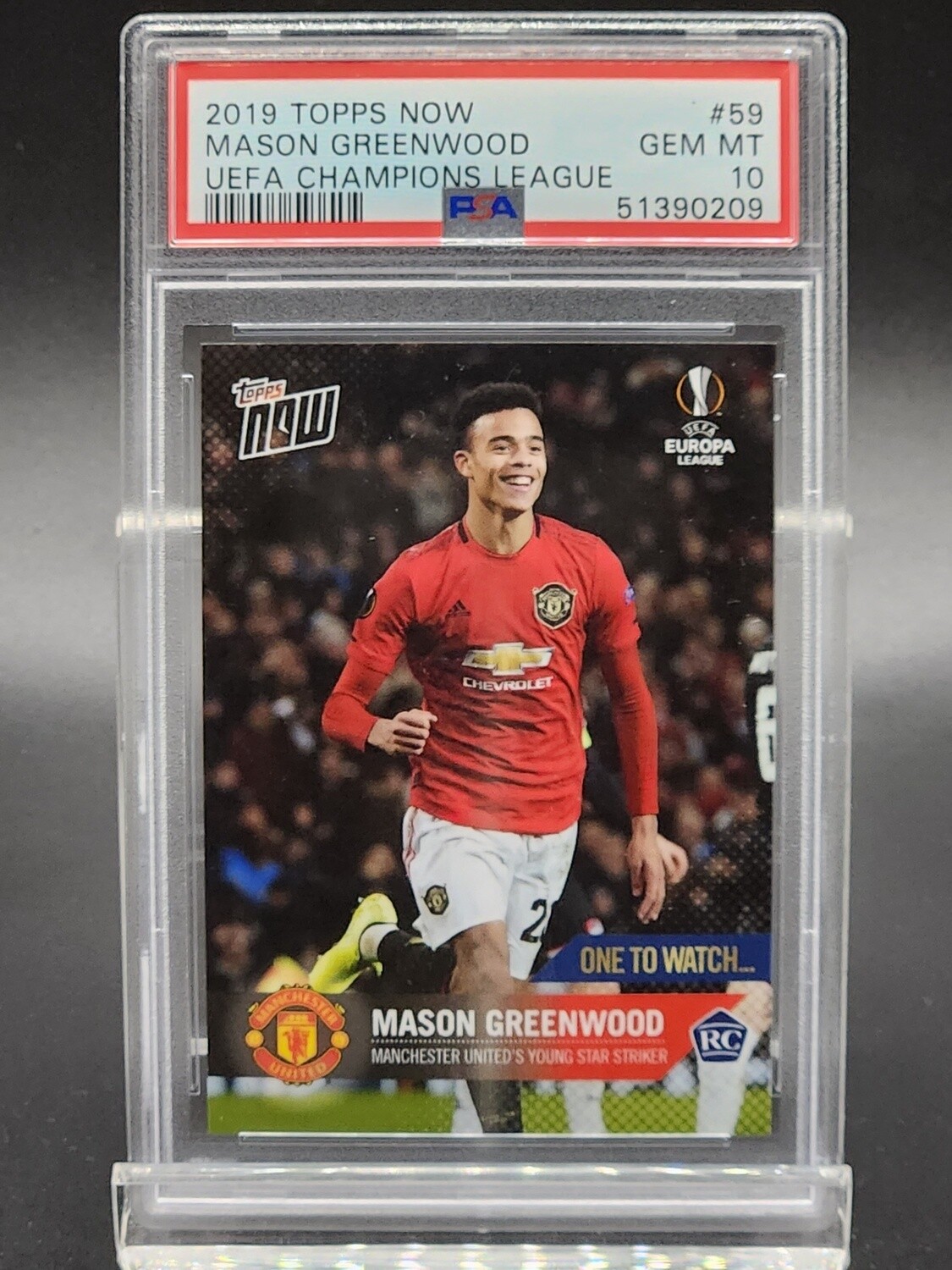 2019 Topps Now Mason Greenwood UEFA CL PSA 10