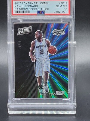2017 Panini National Convention Kawhi Leonard Rainbow Spokes/25 PSA 10