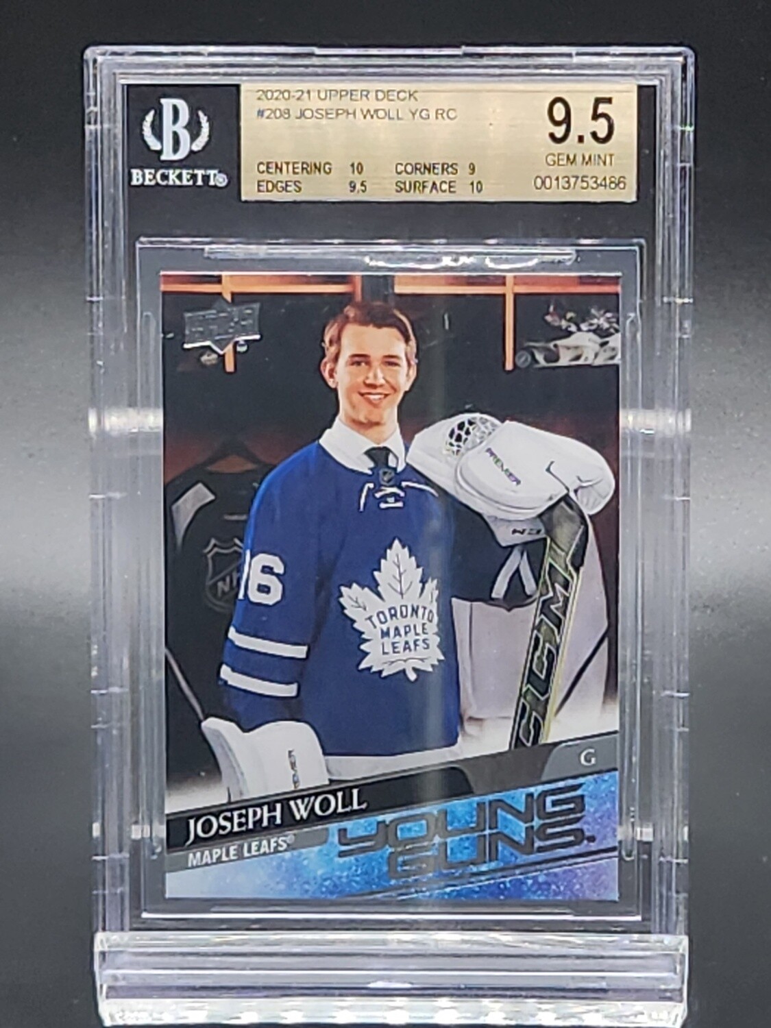 2020-21 Upper Deck Joseph Woll Young Guns BGS 9.5 (2)