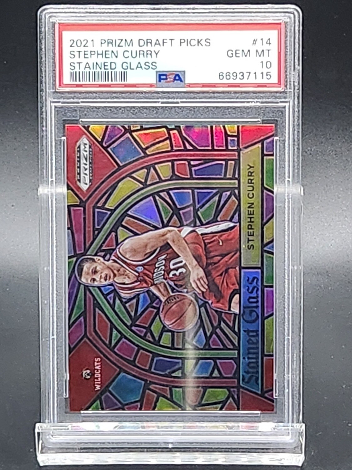 2021 Prizm Draft Picks Stephen Curry Stained Glass PSA 10