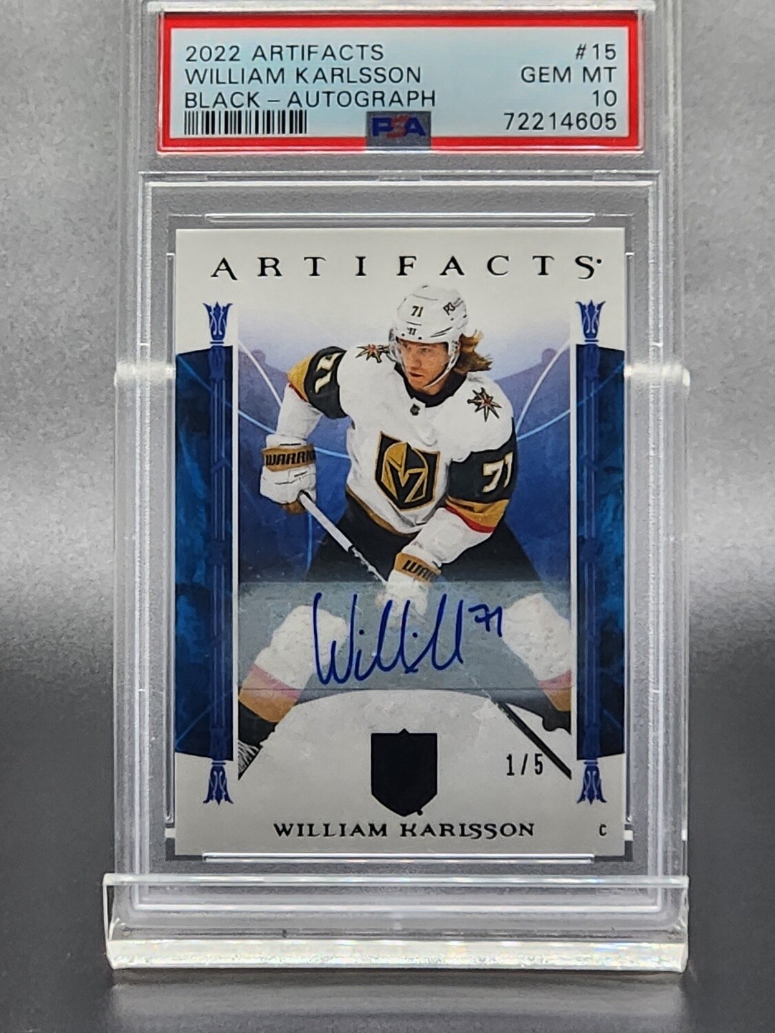 2022 Artifacts William Karlsson Black Autograph/5 PSA 10