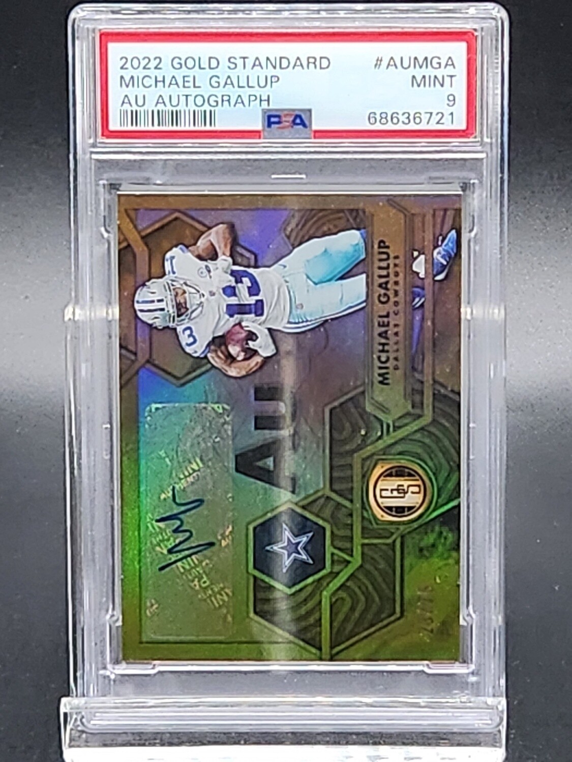 2022 Gold Standard Michael Gallup AU Autograph/75 PSA 9