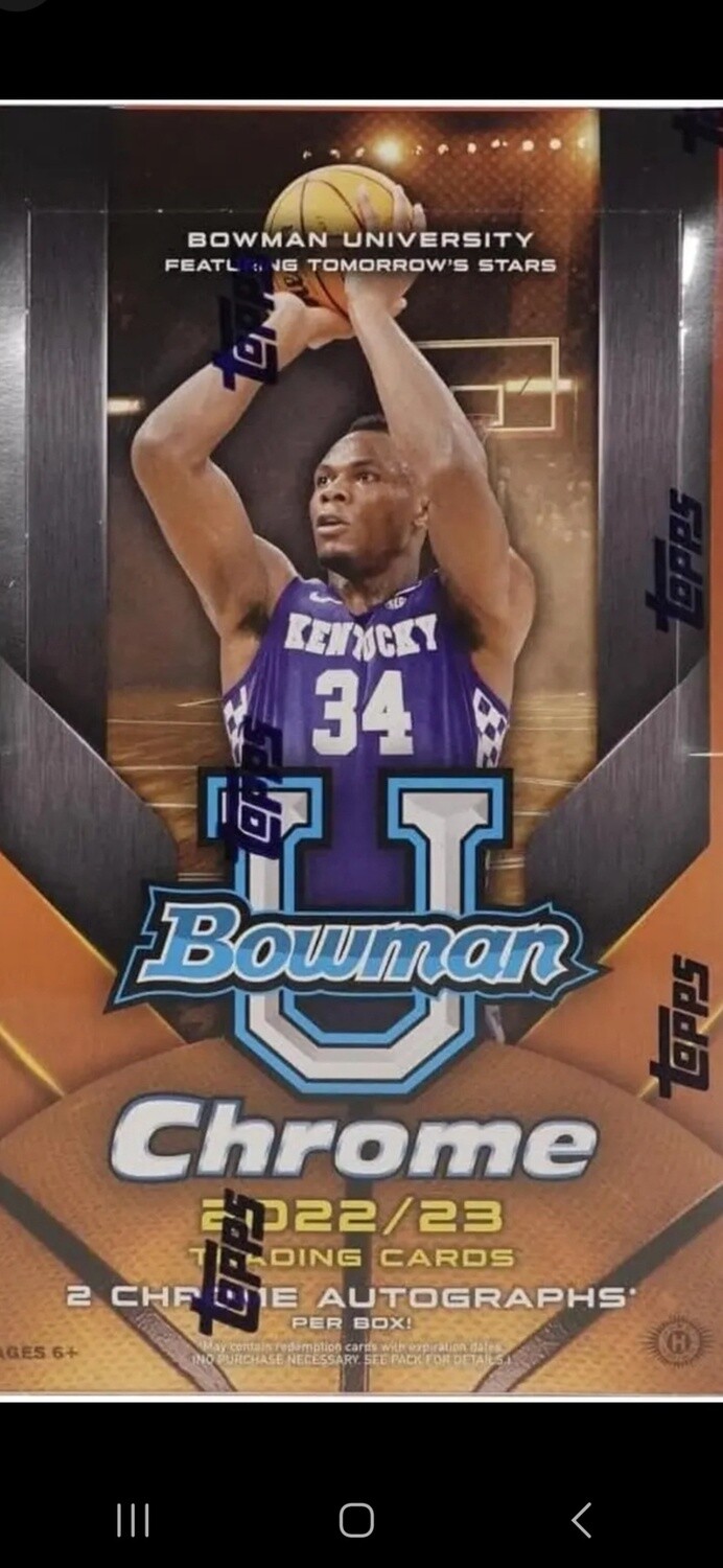 Wax 2022-23 Bowman University Chrome Basketball