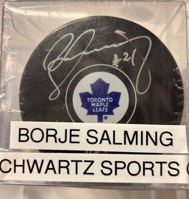 Borje Salming Signed Puck