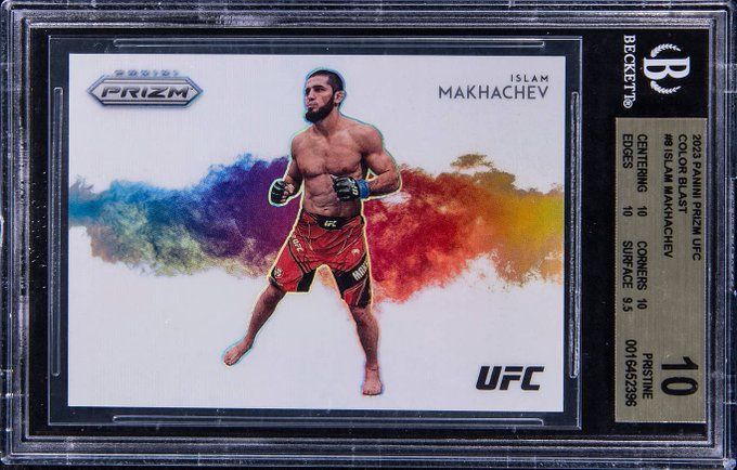 2023 Panini Prizm UFC Colorblast Islam Makhachev BGS 10 Pop 1