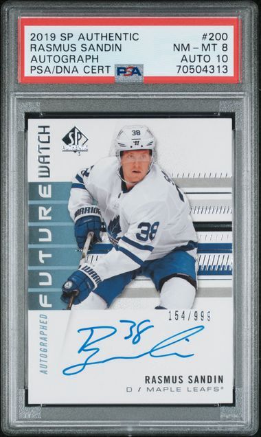 2019 SP Authentic Rasmus Sandin Auto PSA 8/10