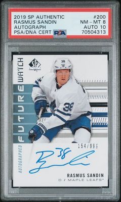 2019 SP Authentic Rasmus Sandin Auto PSA 8/10