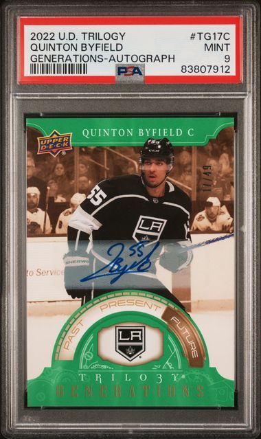 2022 Upper Deck Trilogy Quinton Byfield Generations Auto /49 PSA 9
