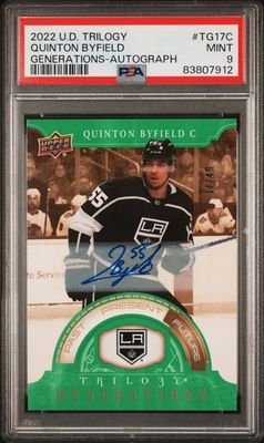 2022 Upper Deck Trilogy Quinton Byfield Generations Auto /49 PSA 9