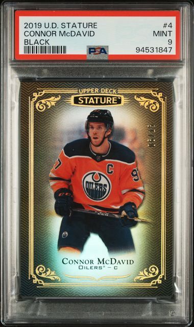 2019 Upper Deck Stature Connor McDavid Black /15 PSA 9