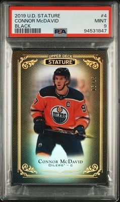 2019 Upper Deck Stature Connor McDavid Black /15 PSA 9
