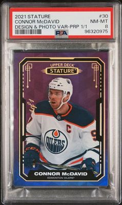 2021 Upper Deck Stature Connor McDavid Design&amp;Photo Variatio 1/1 PSA 8