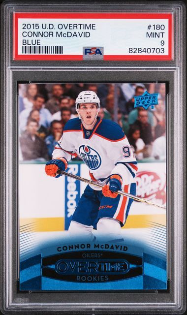 2015 Upper Deck Overtime Connor McDavid Blue PSA 9