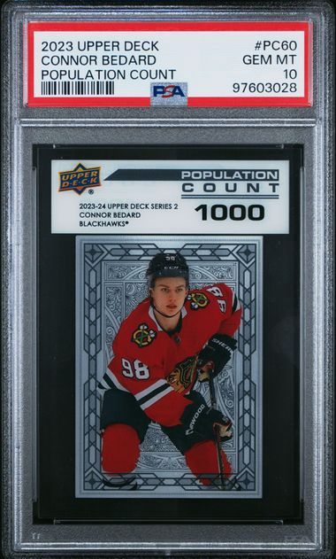 2023 Upper Deck Connor Bedard Pop Count 1000 PSA 10