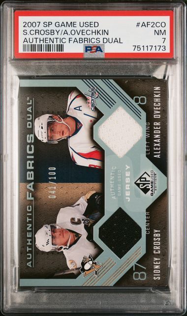 2007 SP Game Used Crosby/Ovechkin Authentic Dual Fabrics PSA 7