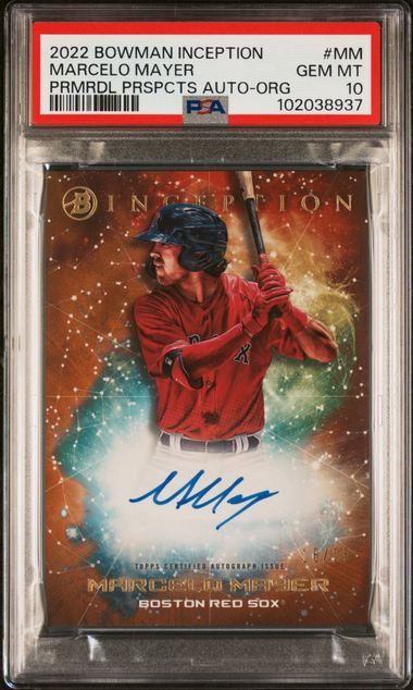 2022 Bowman Inception Marcelo Mayer Orange Auto /25 PSA 10