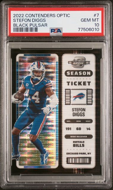 2022 Panini Contenders Optic Steffon Diggs Black Pulsar /5 PSA 10