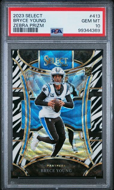 2023 Panini Select Bryce Young Zebra Prizm SSP PSA 10