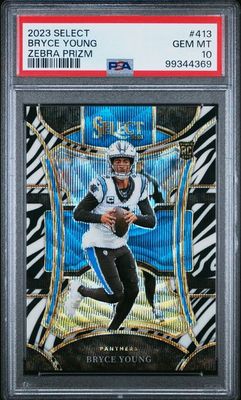 2023 Panini Select Bryce Young Zebra Prizm SSP PSA 10