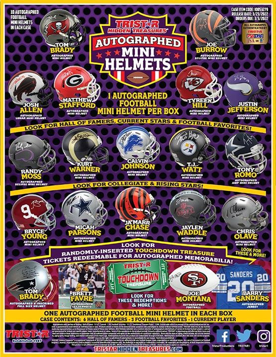 TRISTAR Hidden Treasure Autographed Mini Helmets