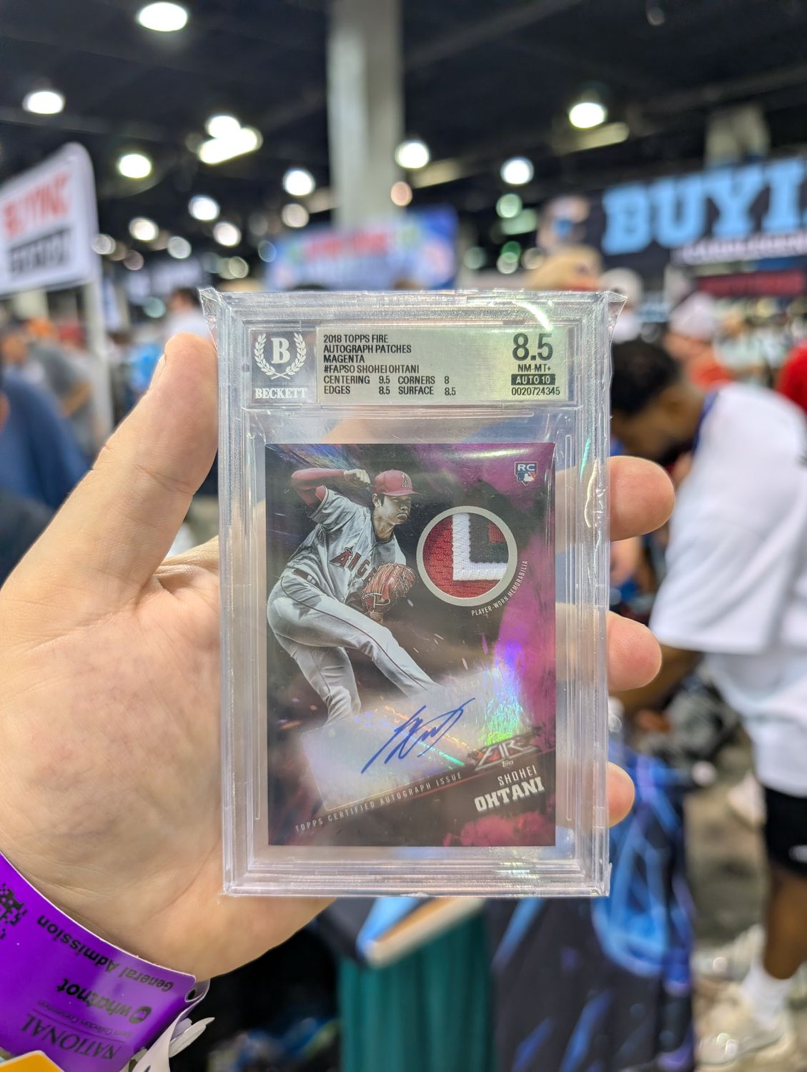 2018 Topps Fire Shohei Ohtani Magenta /10 BGS 8.5 Auto 10