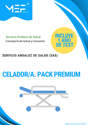 PACK PREMIUM Celadores del Servicio Andaluz de Salud SAS 2025 + 1 AÑO de test online gratis.