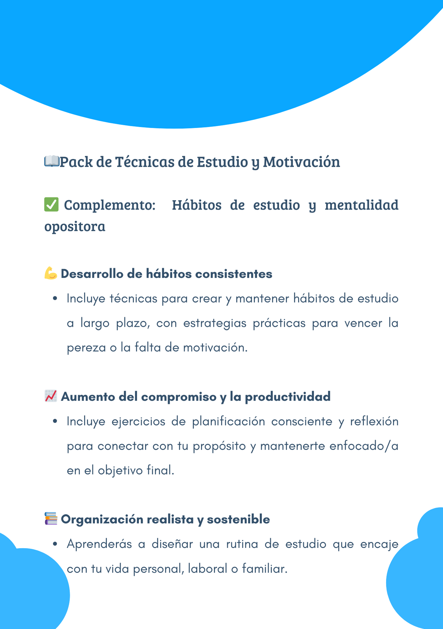 Hábitos de estudio y mentalidad de opositor/a