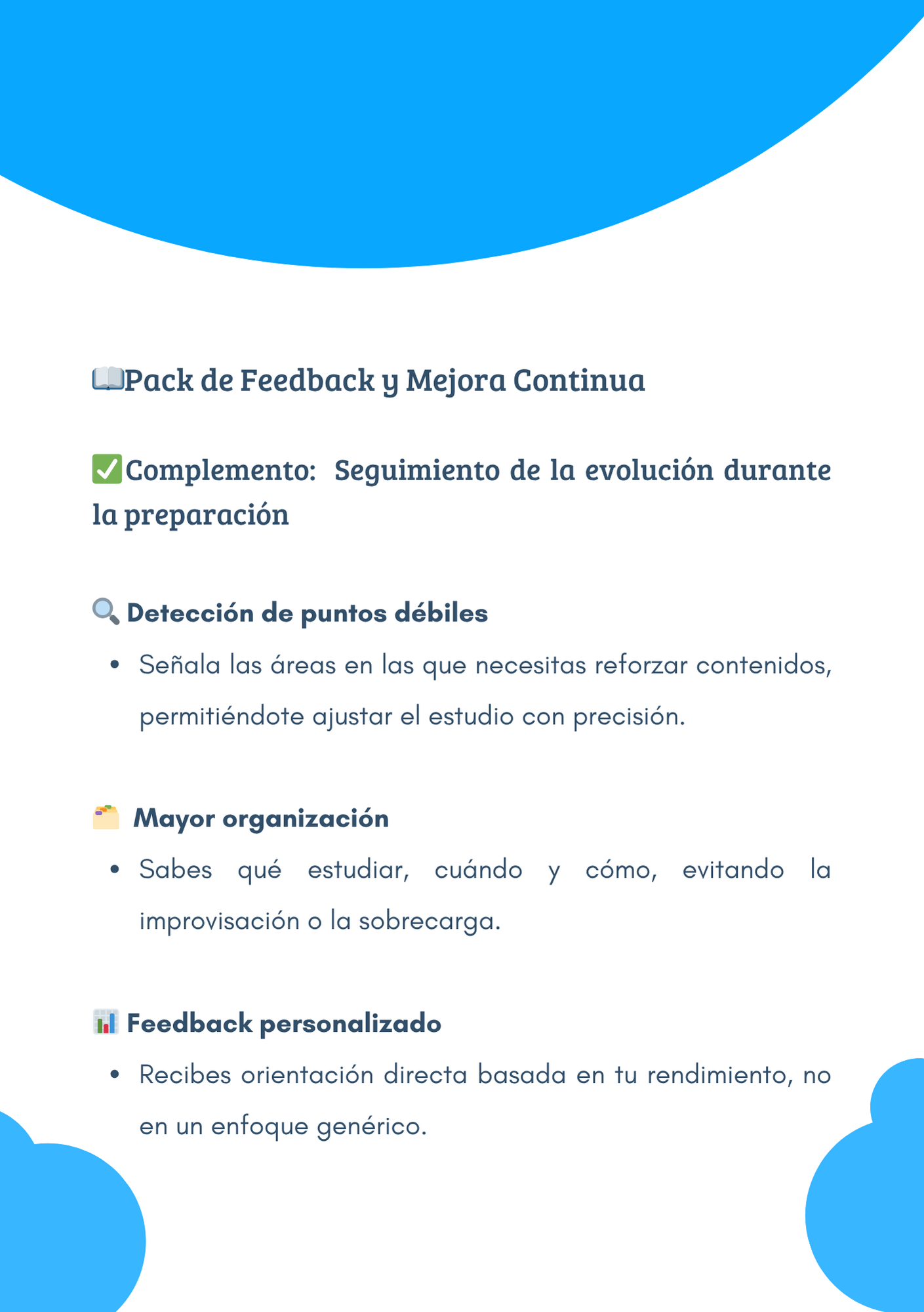 Seguimiento de la evolución durante la preparación