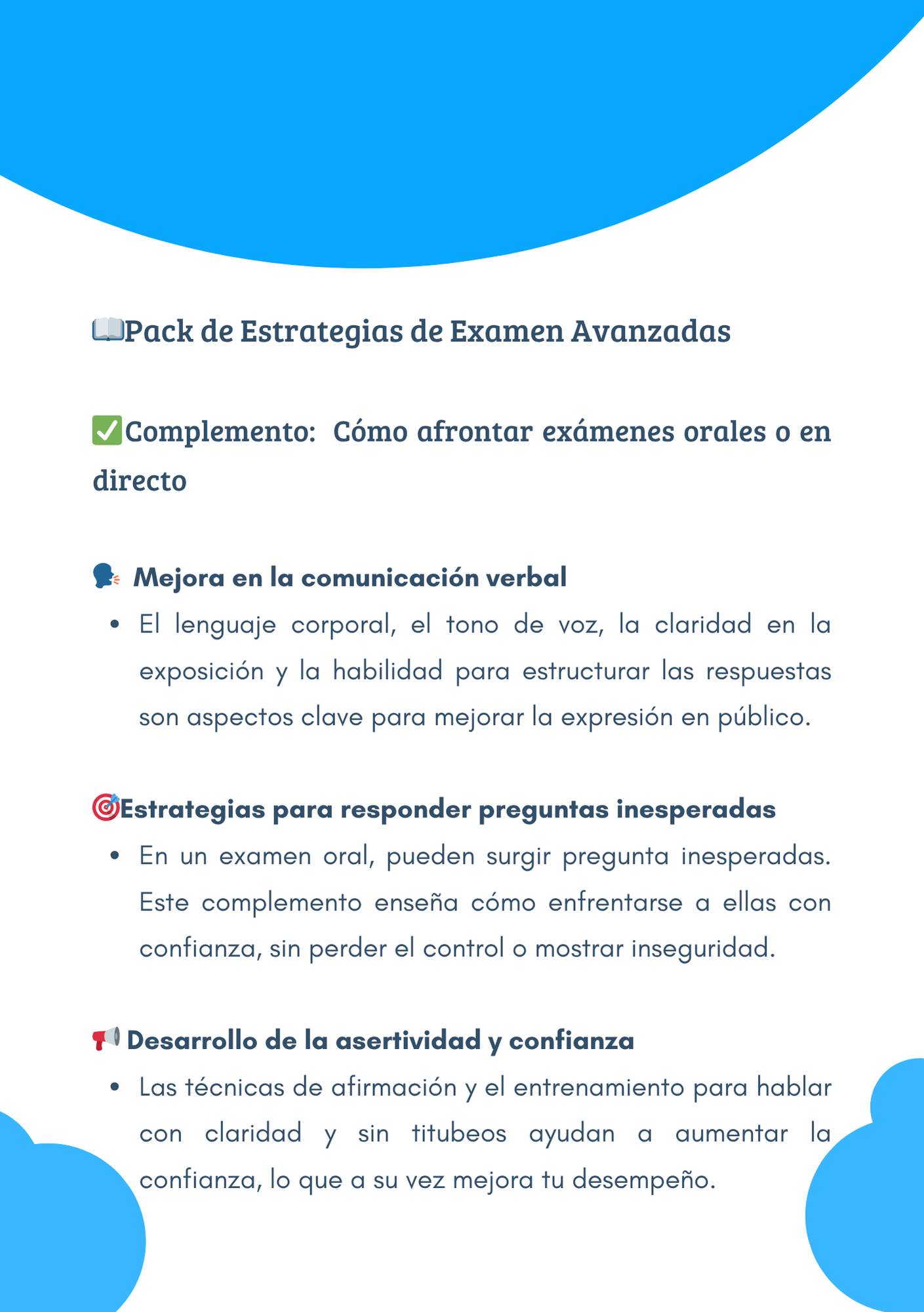 Como afrontar exámenes orales o en directo