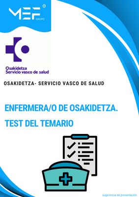 Enfermera/o de Osakidetza-Servicio Vasco de Salud. Test del Temario