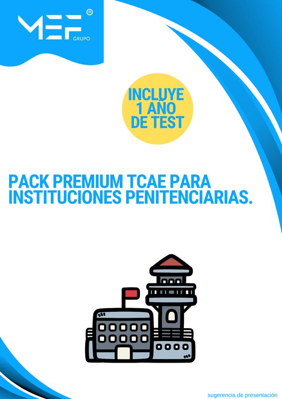PACK PREMIUM TCAE PARA INSTITUCIONES PENITENCIARIAS + 1 AÑO de test gratis