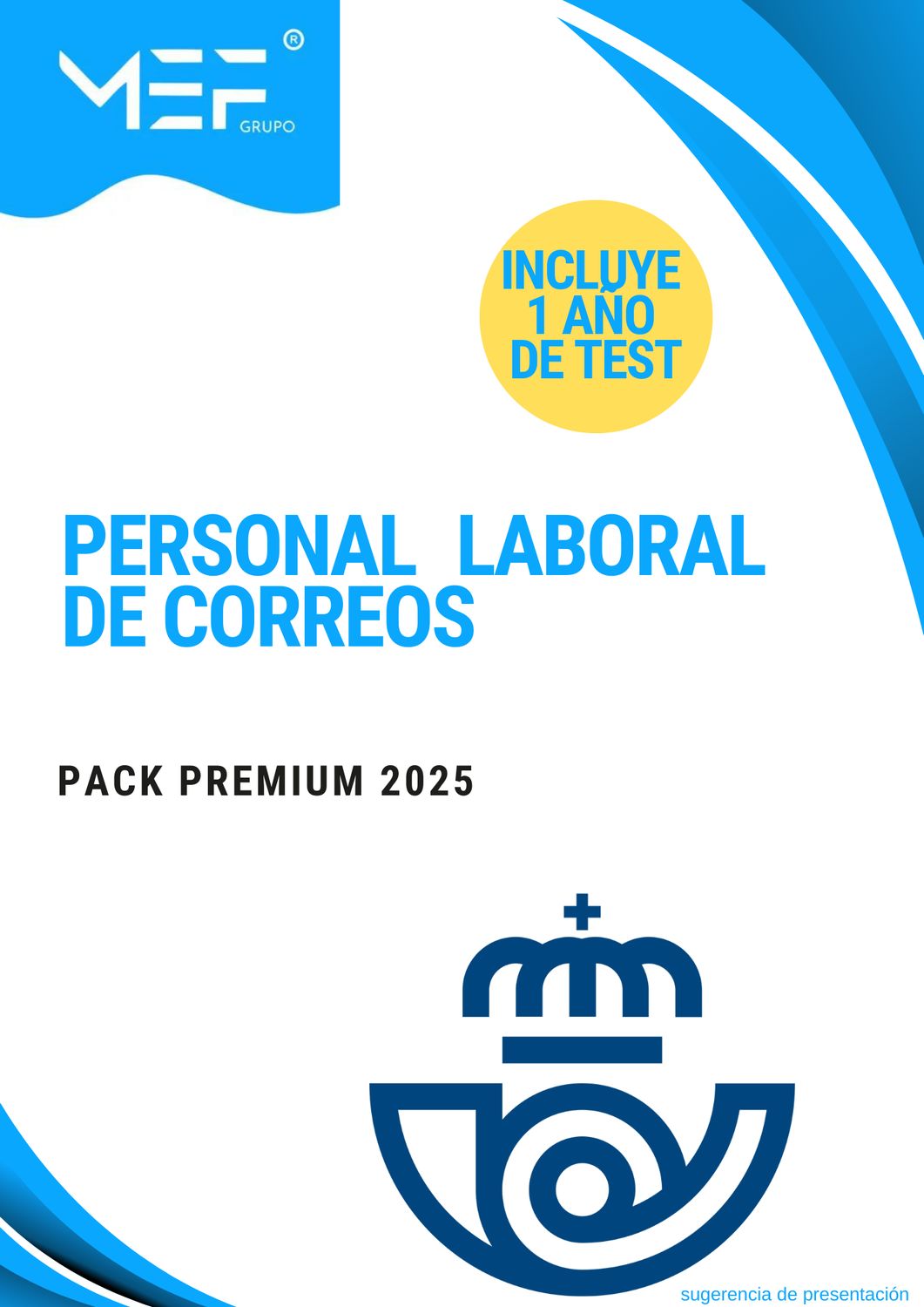 Pack PREMIUM 2025 Personal Laboral de Correos + 1 AÑO de test online gratis.