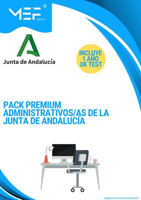 PACK PREMIUM Administrativos de la Junta de Andalucía + 1 AÑO de test gratis con más de 7.000 preguntas del temario oficial.