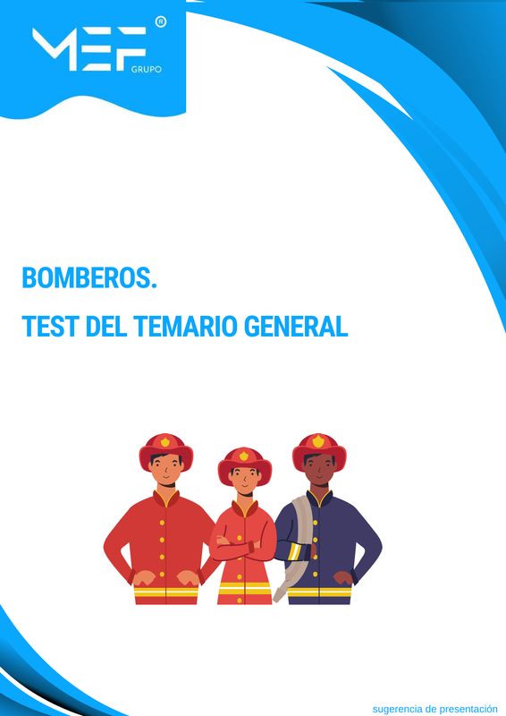 Bomberos. Test del Temario General