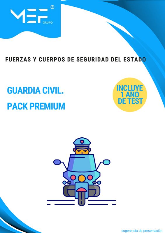 PACK PREMIUM Guardia Civil + 1 AÑO de test online gratis con más de 8.000 preguntas por Temas.