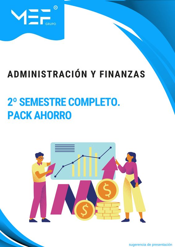 FP OFICIAL A DISTANCIA. Administración y Finanzas. 2º Semestre completo. Pack Ahorro