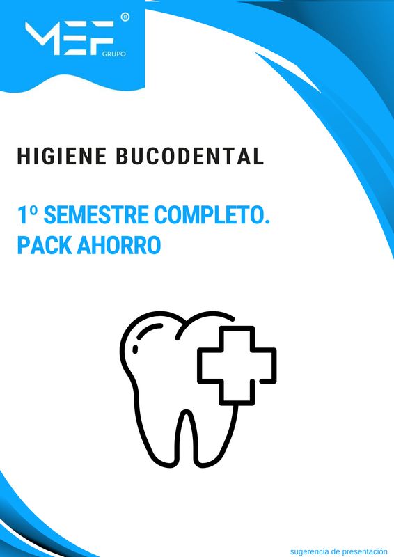 FP OFICIAL A DISTANCIA. Higiene Bucodental. 1º Semestre Completo. Pack Ahorro