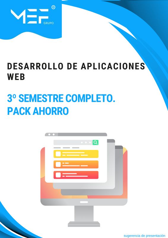 FP OFICIAL A DISTANCIA. Desarrollo de Aplicaciones Web: DAW. 3º Semestre Completo. Pack Ahorro